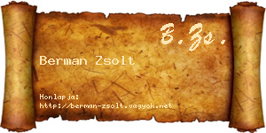 Berman Zsolt névjegykártya